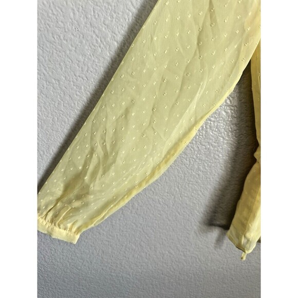 NEW Banana Republic Chiffon Wrap Top Women's Size XXS Banana Pudding Long Sleeve - Picture 5 of 5